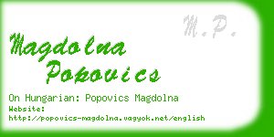 magdolna popovics business card